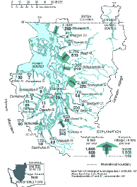 [map of nutrient loads, Puget Sound Basin]