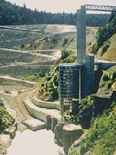 Mud Mountain Dam and Intake Structure. Photo Courtesy of US Army Corps of Engineers, Seattle District Office