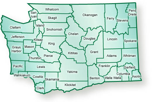 Map of Washington Counties