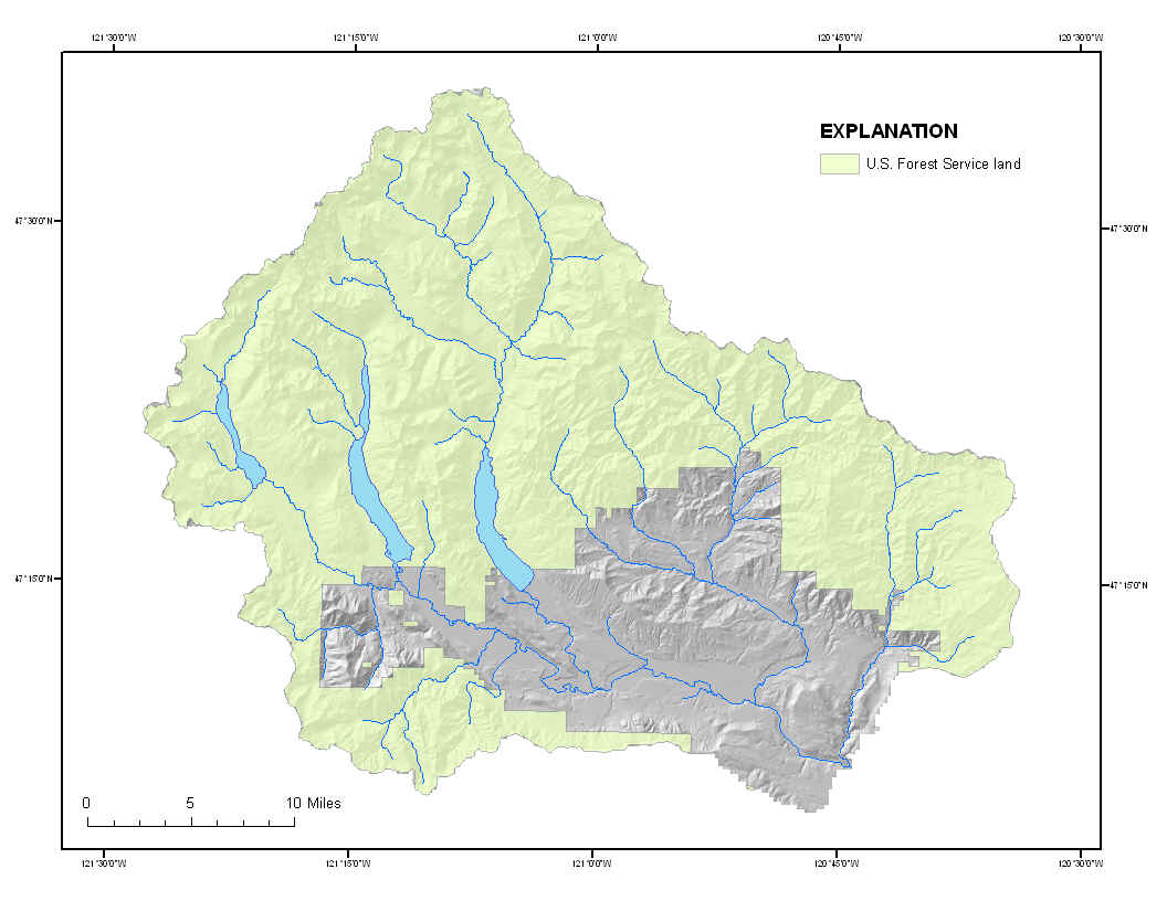 U.S. Forest Service land in western Kittitas County study area, Washington