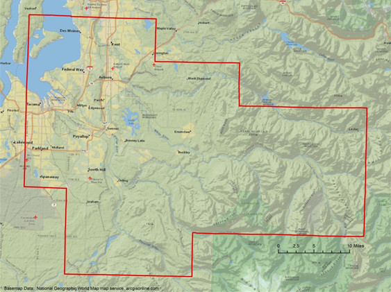 Map of Puyallup River Watershed study area