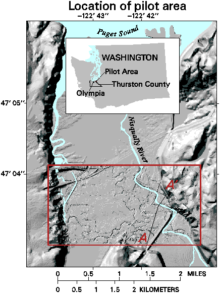 [Location map of pilot area in the State of Washington]