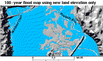 [100-year flood map, new elevation data]