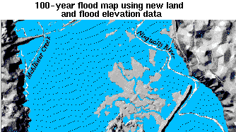 [100 year flood map, new elevation and flood data]