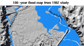 [Flood map, 1982--100-year flood estimate]